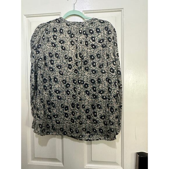 Sea New York Women's Green Floral Print Crew Neck Blouse Top Size 8 - Picture 3 of 10